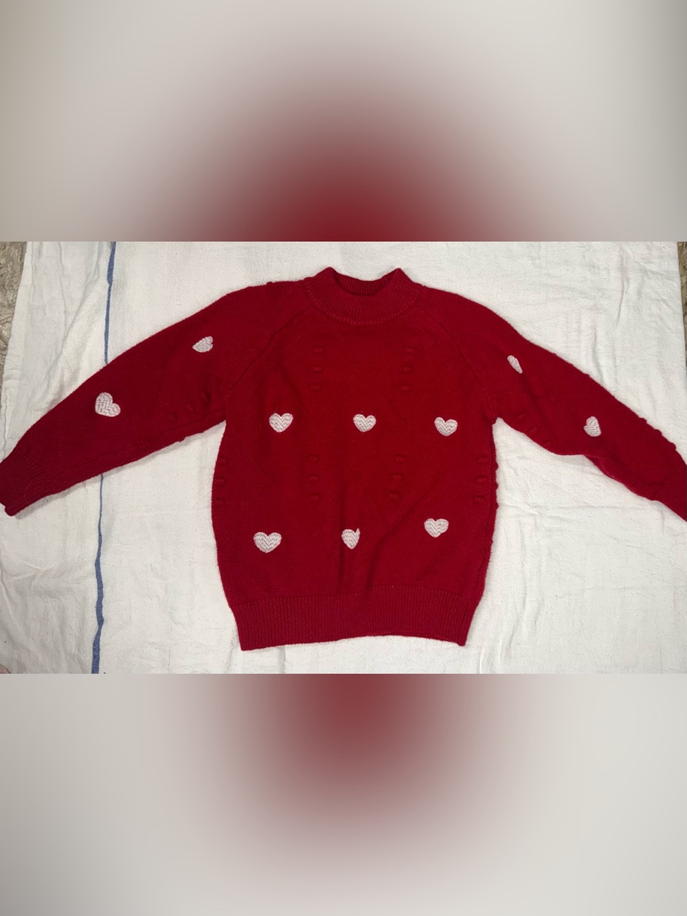 Red Heart Pattern Women's Sweater
